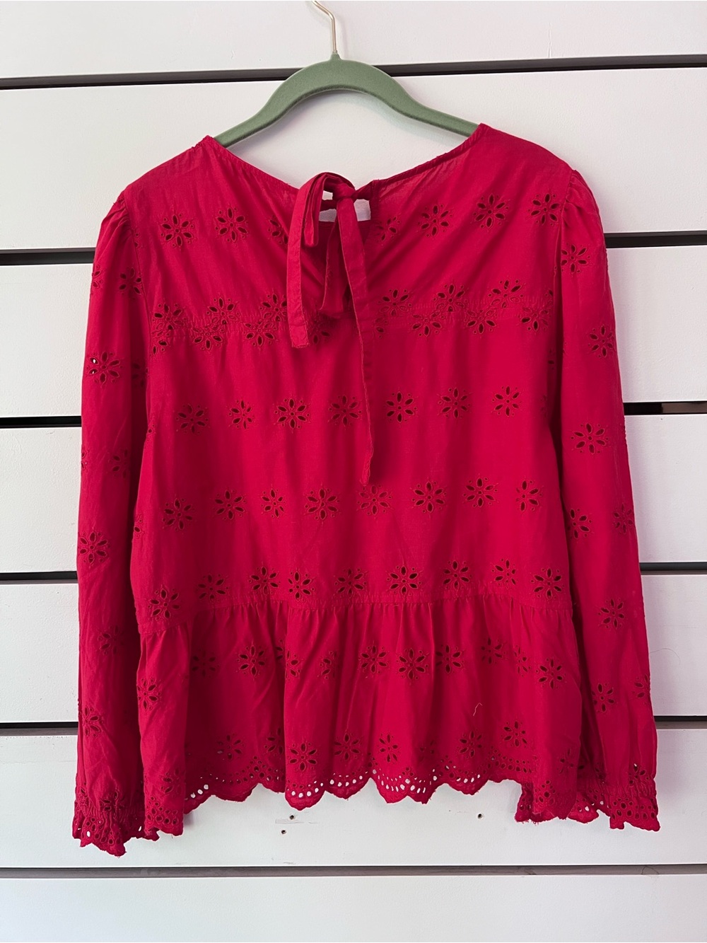 Madewell Eyelet Keyhole Peplum Top - Picture 6 of 8